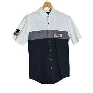 Harley-Davidson Mens Racing Short-Sleeve Colorblock Shirt Medium